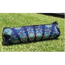 Mandala Dark Blue Peacock Yoga Mat Bag 